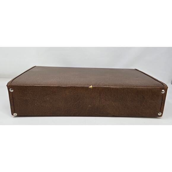 Cassette Tape Storage Carrying Case Brown Vinyl Holds 30 Handle 14.5" x 9" - Picture 9 of 15